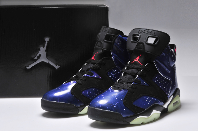 Air Jordan 6 Mens Shoes Black/Blue Online